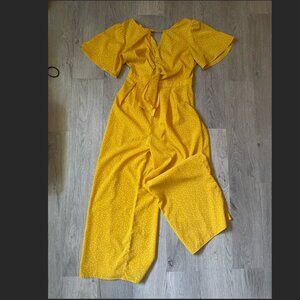 Jealous Tomato Yellow Tie-Front Jumpsuit Size Sm